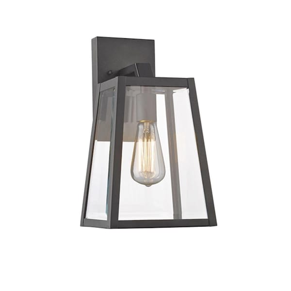 Supershine 14 in. Lighting Leodegrance Transitional 1 Light Black Outdoor Wall Sconce - Textured Black SU2542866 - main